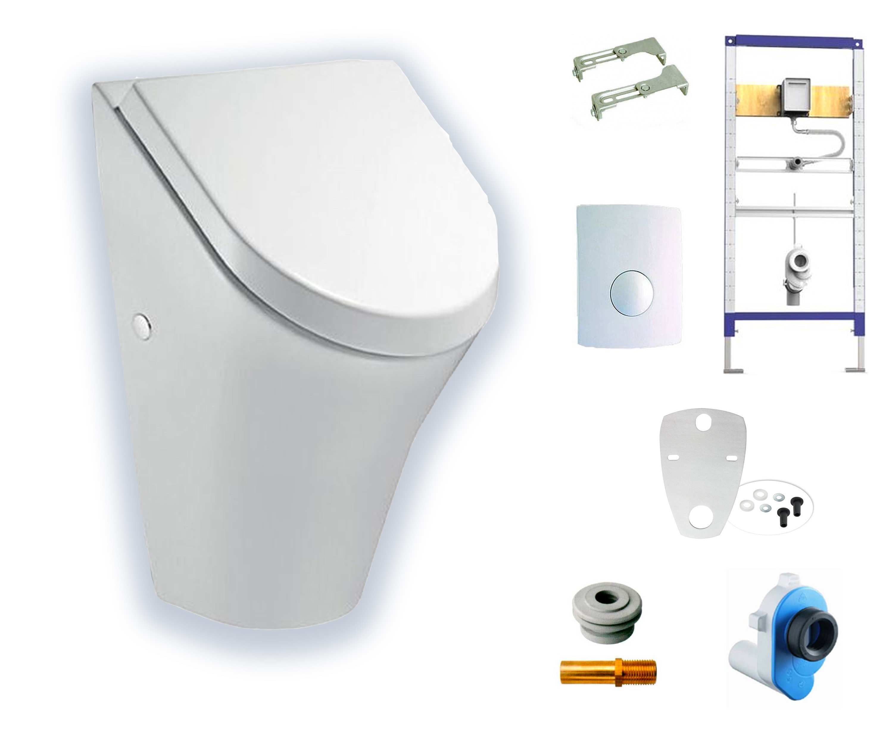 Wisa Urinal-Vorwandelement Urinal-Set Betätigung Argos Vitra Urinal weiß 