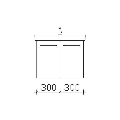 Pelipal Solitaire 9005 Waschtischunterschrank 600 mm zu Villeroy&Boch Subway 2.0 PG1