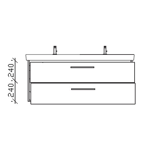 Pelipal Subway 2.0 Waschtischunterschrank 1250 mm