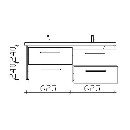 Pelipal Solitaire 9005 DuraStyle Waschtischuntershrank 1250 mm 