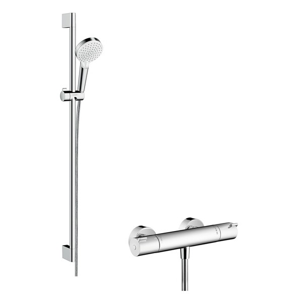 HG Brausenkombi Crometta Vario/ Ecostat 1001 CL/Unica 650mm weiss/chrom