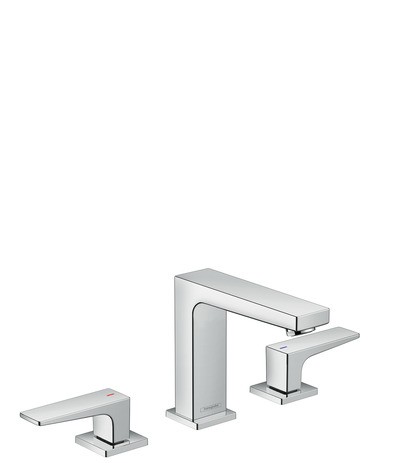 HG 3-Loch Waschtischarmatur 110 Metropol chrom mit Push-Open Ablaufgarnitur