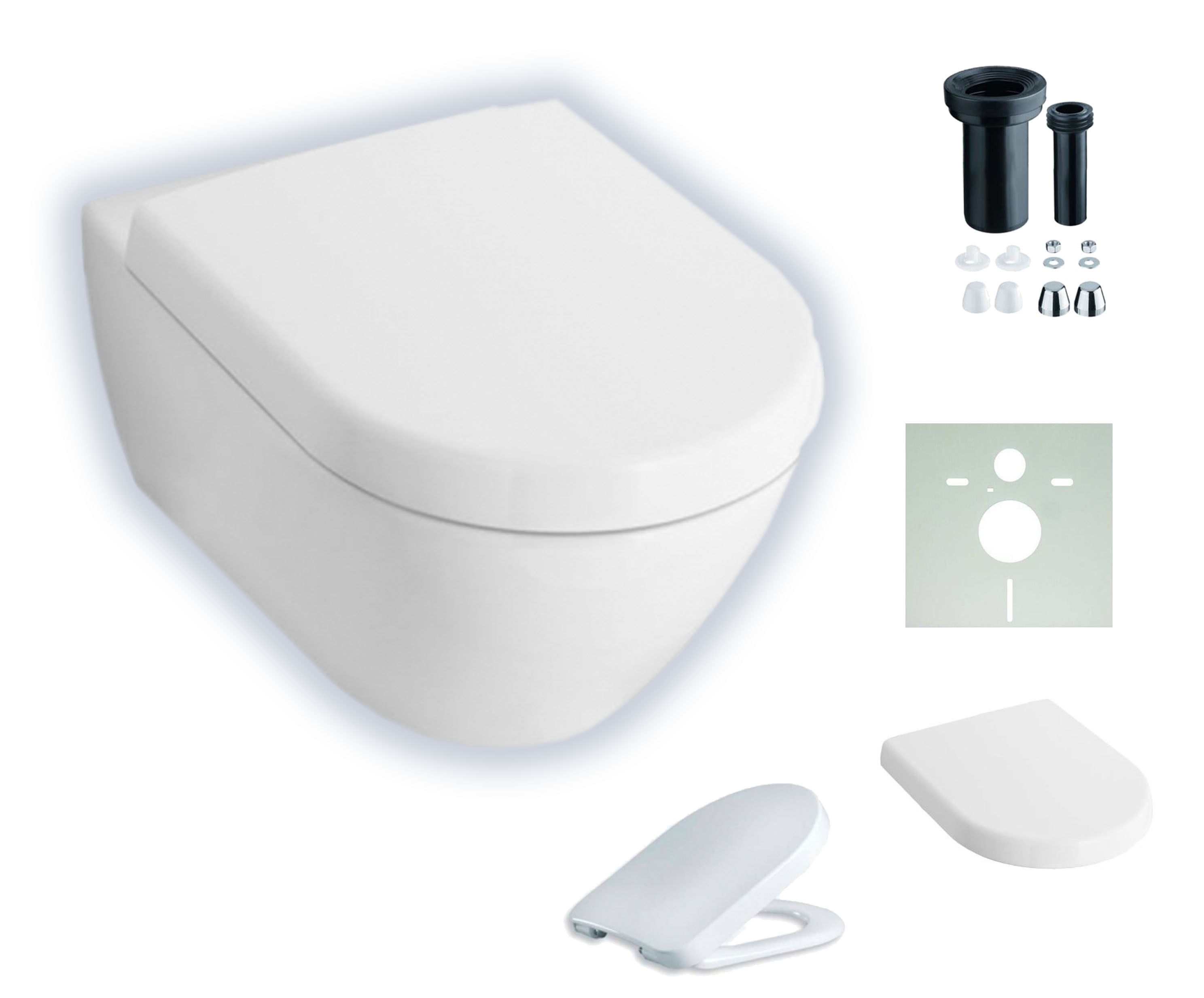 nadering Minder persoonlijkheid Villeroy & Boch Subway 2.0 wandhängendes Tiefspül-WC mit offenem Spülrand  und DirectFlush 5614R001 (SETKW056)