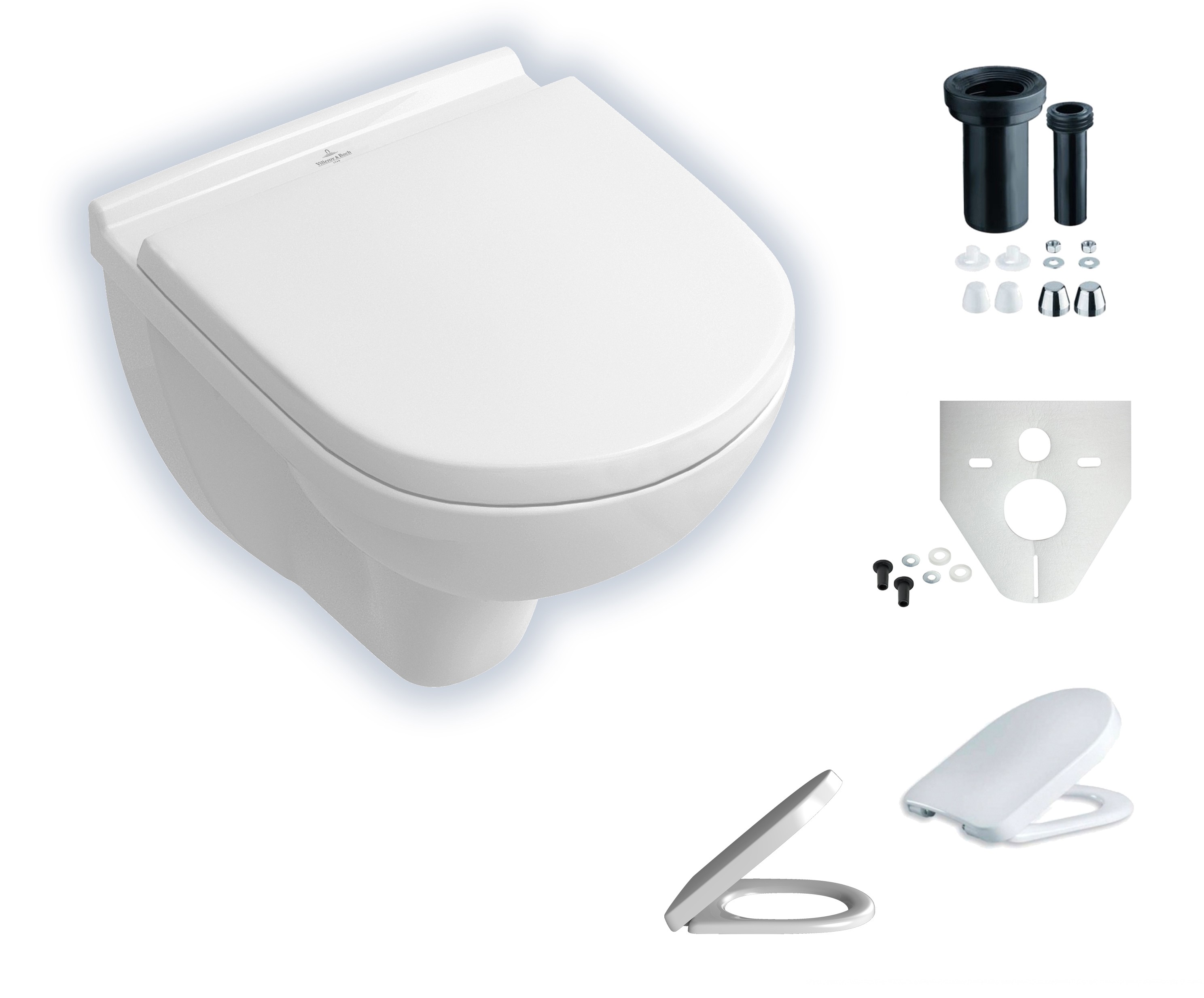 Villeroy & Boch O.Novo wandhängendes-Tiefspül-WC Compact mit CeramicPlus-Beschichtung 568810R1