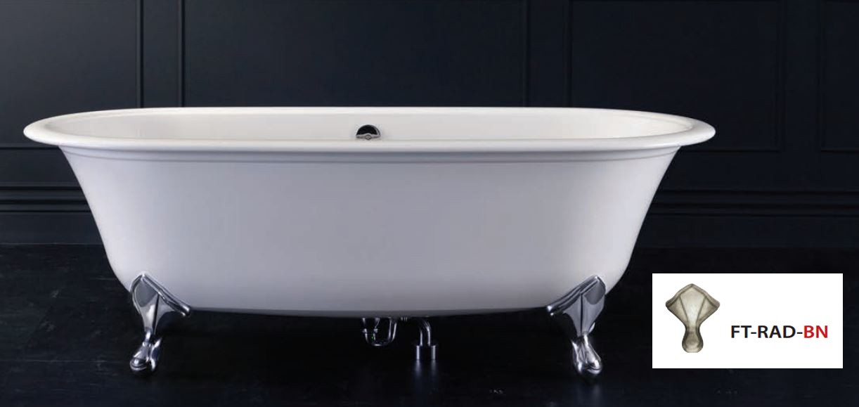Victoria & Albert, Radfort Badewanne mit Füßen in
Nickel gebürstet