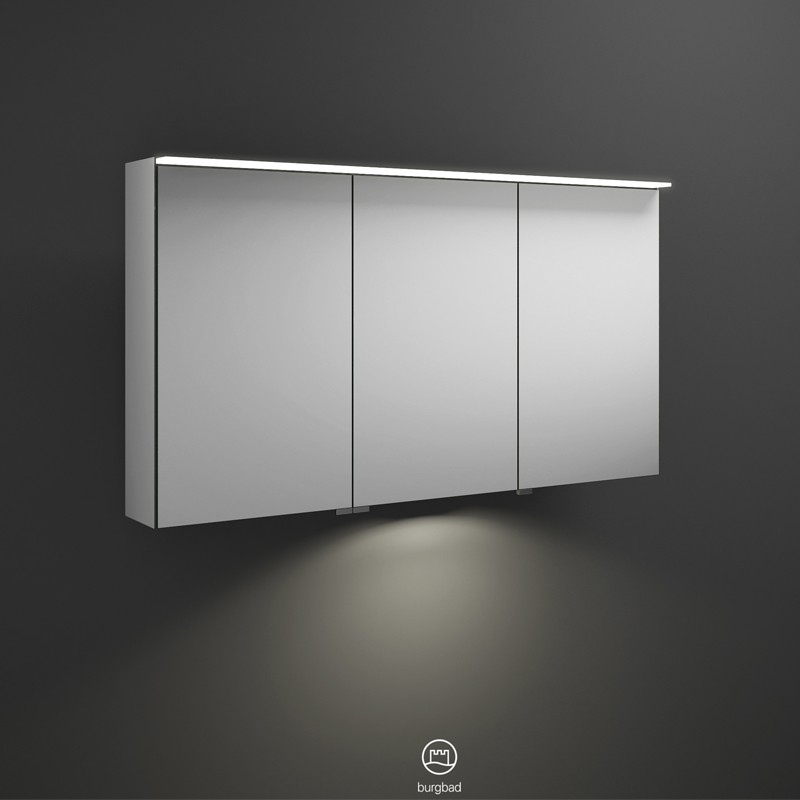 Burgbad Junit Spiegelschrank 1200 mit horizontaler LED-Aufsatzleuchte und Waschplatzbeleuchtung (SPIZ120)
