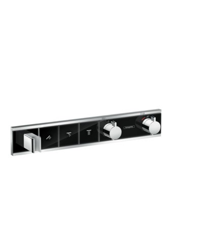 HG Thermostat Unterputz RainSelect Fertigset 3 Verbraucher schwarz/chrom