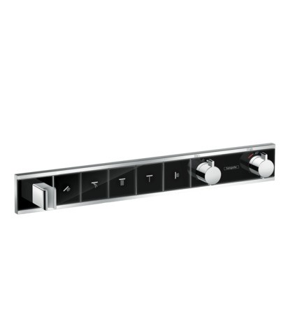 HG Thermostat Unterputz RainSelect Fertigset 5 Verbraucher schwarz/chrom