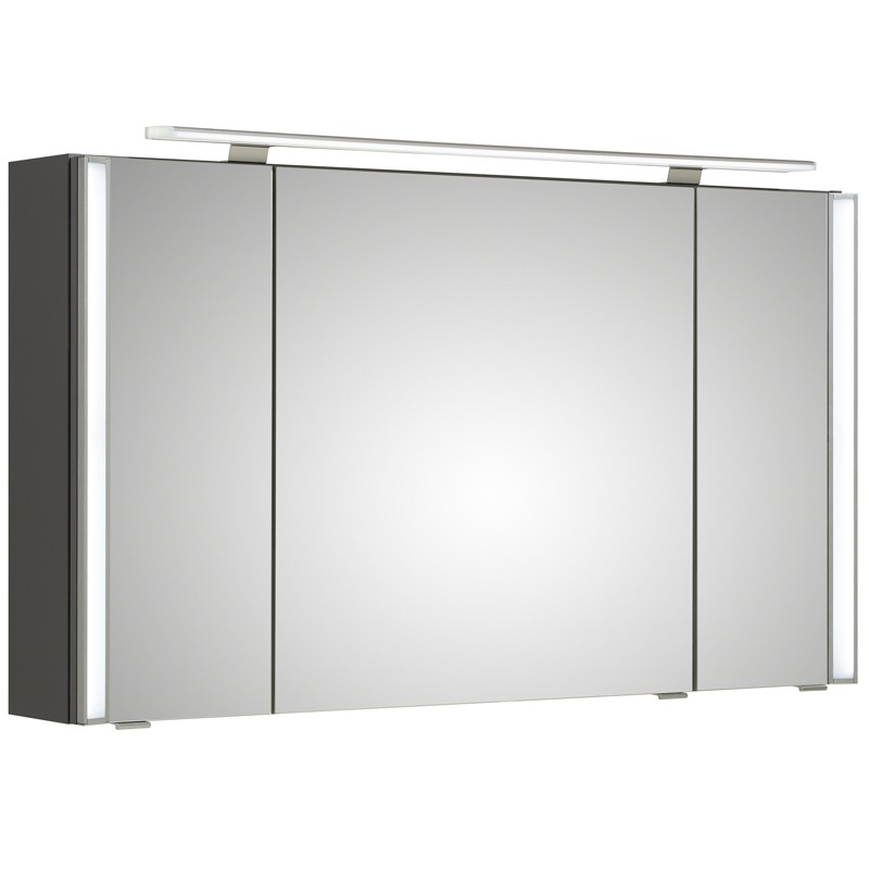 Pelipal S26 neutraler Spiegelschrank 1200 mit seitlichem Lichtprofil und Aufsatzleuchte