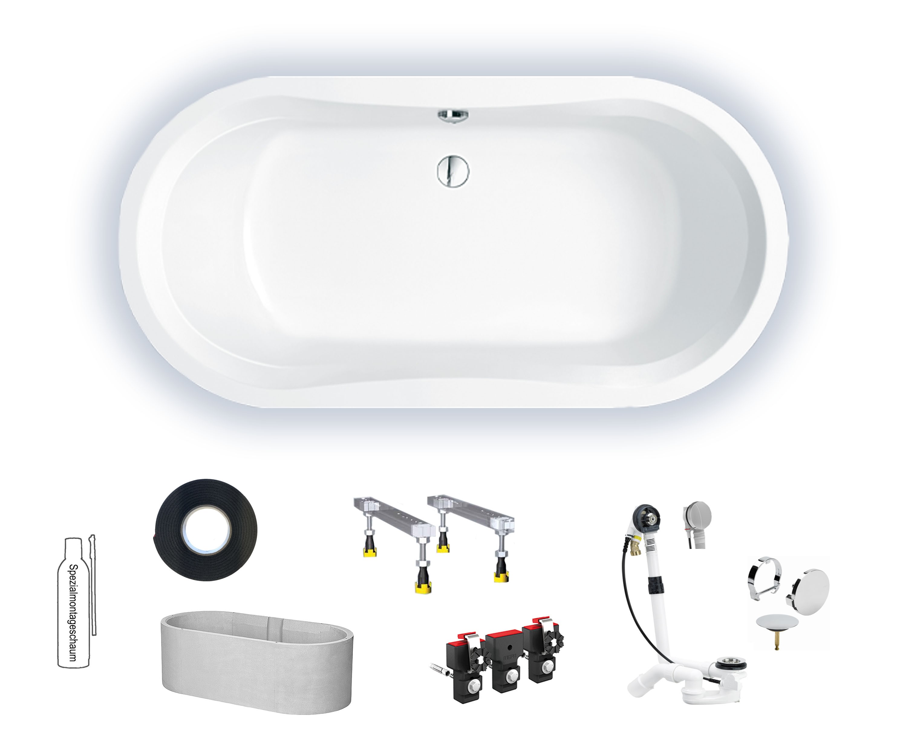 Repabad Pluto 190 190x90x46 Oval-Badewanne