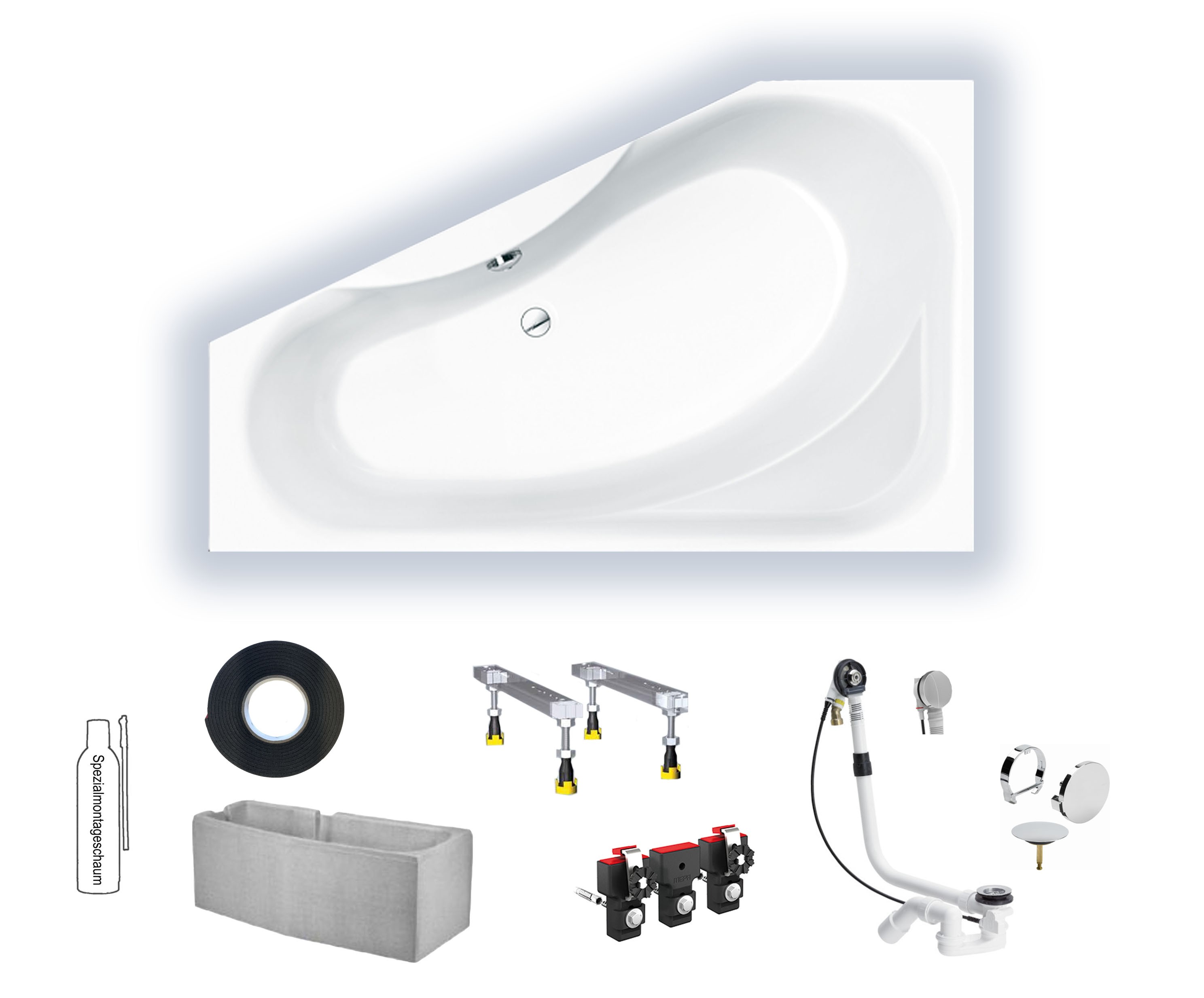 Badewanne Sika 175 rechts 175x110/50x46 Raumspar-Badewanne