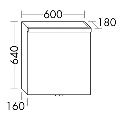 Burgbad Orell Spiegelschrank mit horizontaler LED-Aufsatzleuchte 600 PG3 (SPLA060)