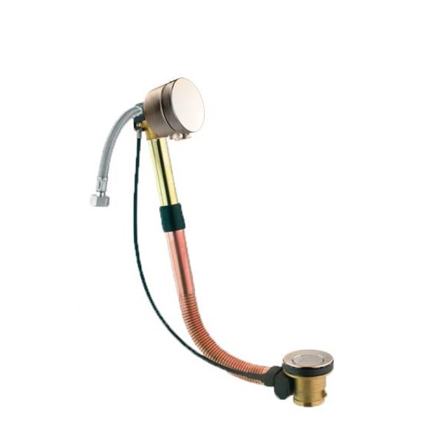 Victoria & Albert kombinierter Wannenzufluss mit "pop-up" Ab- und Überlauf KIT60 brushed nickel