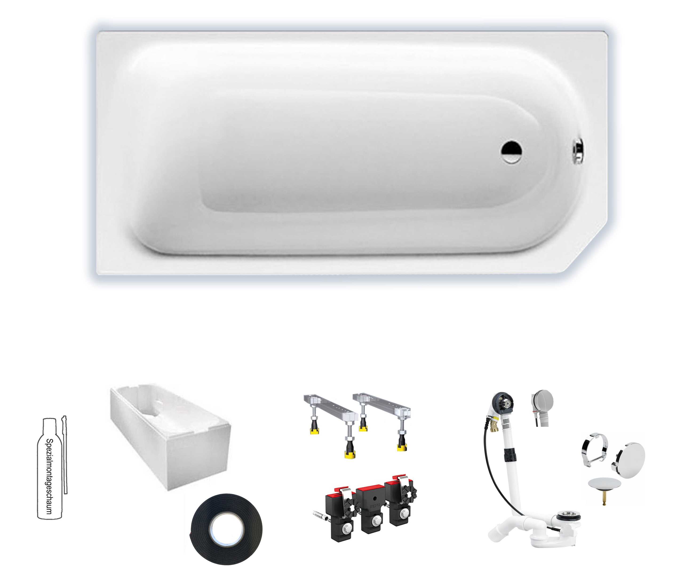 Kaldewei Advantage Saniform V4 1600x700 Badewanne Stahl-Email 192400010001