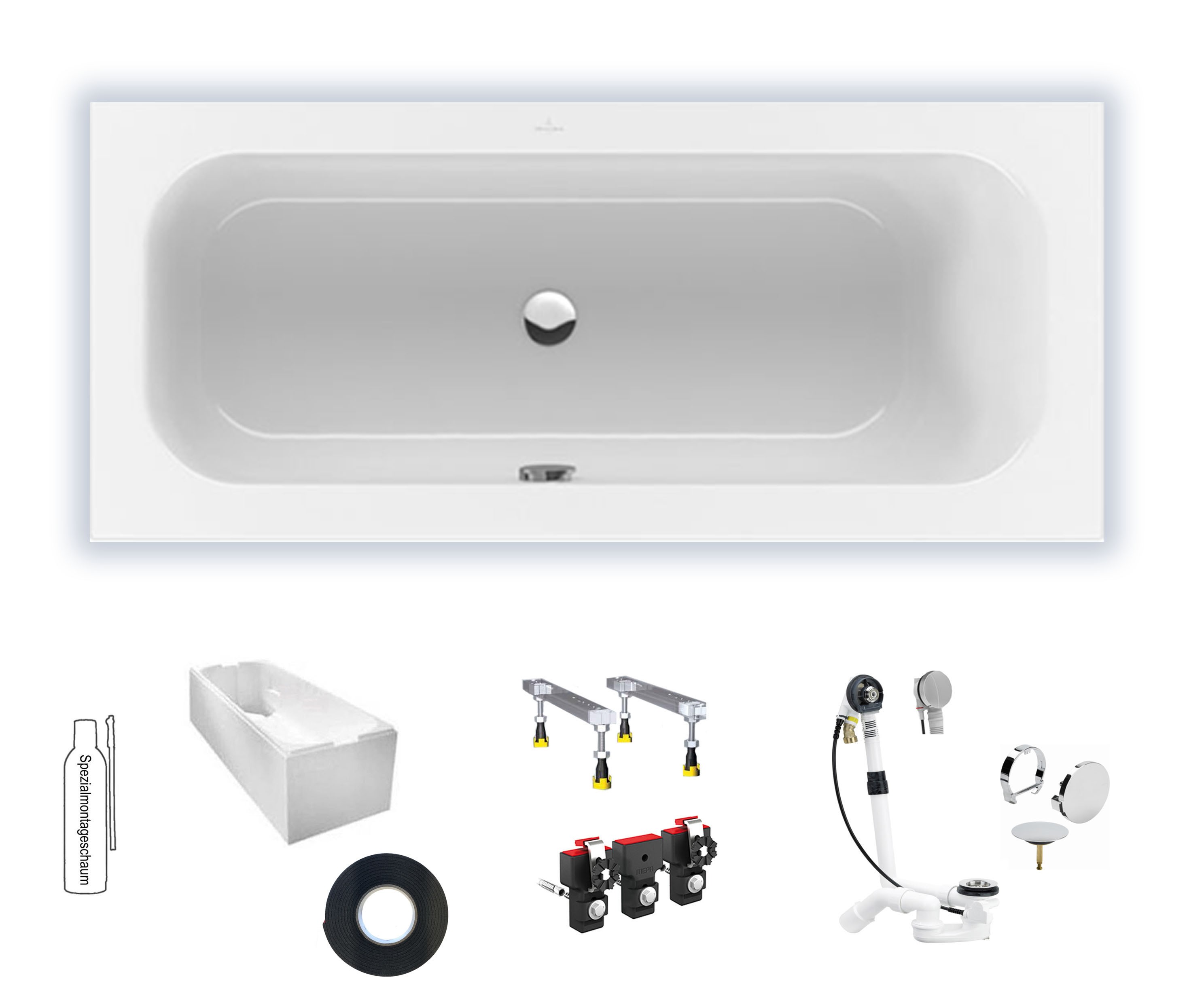 Wannenset Villeroy & Boch Loop & Friends Duo Rechteck 170x70