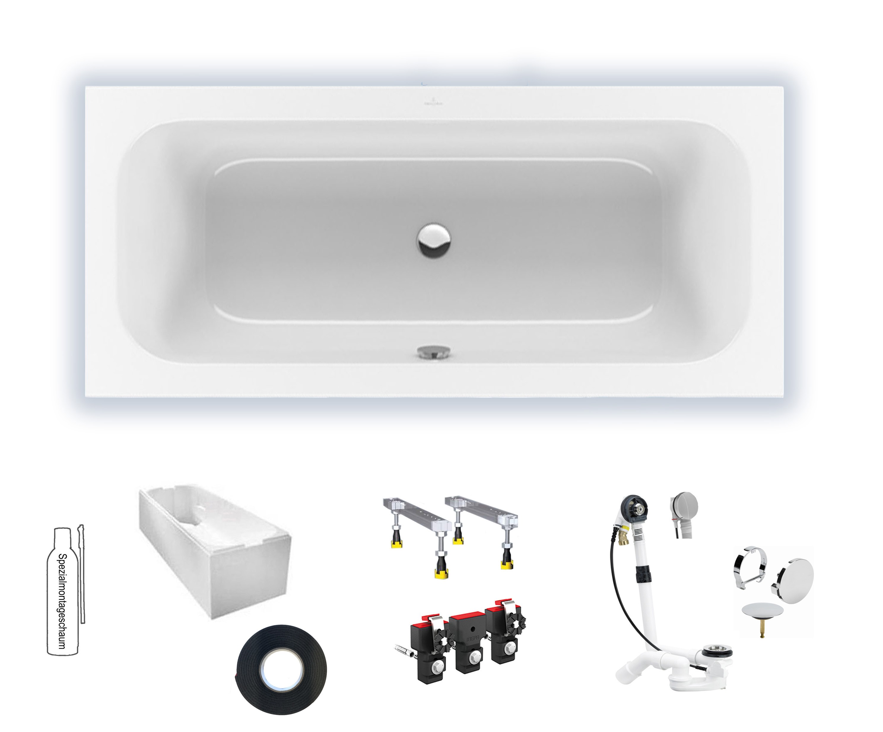 Wannenset Villeroy & Boch Loop & Friends Duo Rechteck 180x80