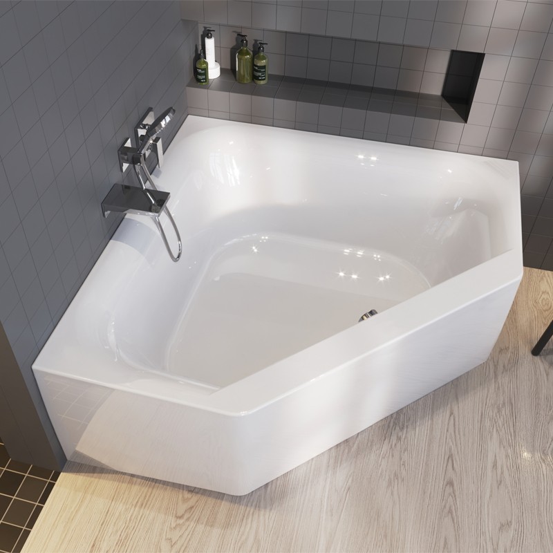 Riho Austin Plug & Play Badewanne, Eckeinbau inkl. Füße, 1450x1450 mm, 270 Ltr.