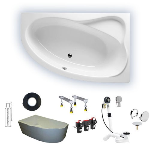 Riho Eck-Badewanne Lyra 170x110 L/weiß glänzend BA64005