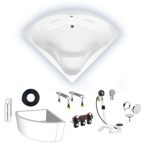 Riho Eck-Badewanne Neo 140x140 cm / weiß B076001005 AKTIONSPREIS