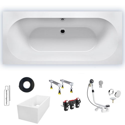 Riho Rechteck-Badewanne Carolina 190x80 cm / weiß B057001005 AKTIONSPREIS
