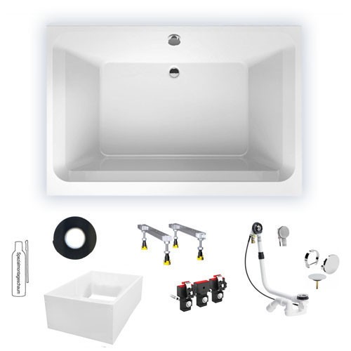Riho Rechteck-Badewanne Castello 180x120 cm / weiß BB77005