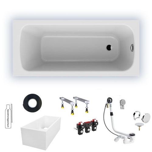 Riho Rechteck-Badewanne Dola 170x75/weiß glänzend BB31005