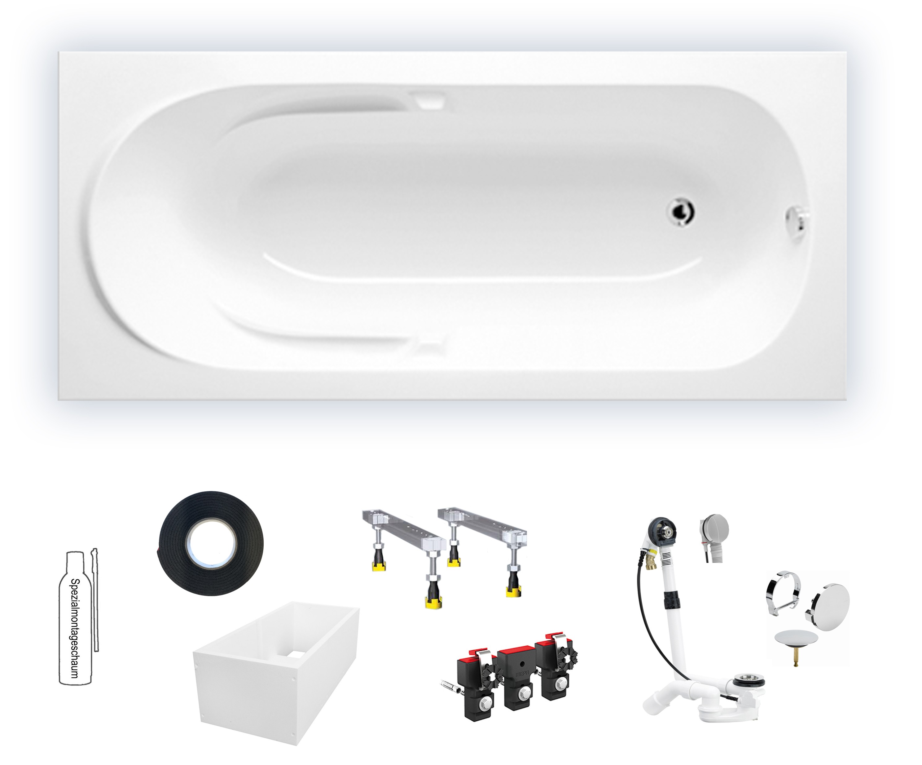 Riho Rechteck-Badewanne Future 180x80 cm / weiß BC31005