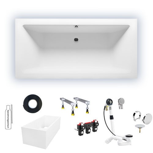 Riho Rechteck-Badewanne Lugo seidenmatt weiß 190x90,  BT05105
