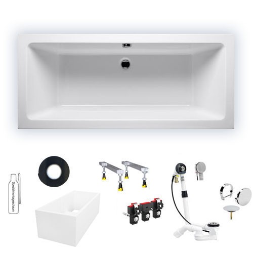 Riho Rechteck-Badewanne Lusso 180x90 cm / weiß B026001005 AKTIONSPREIS