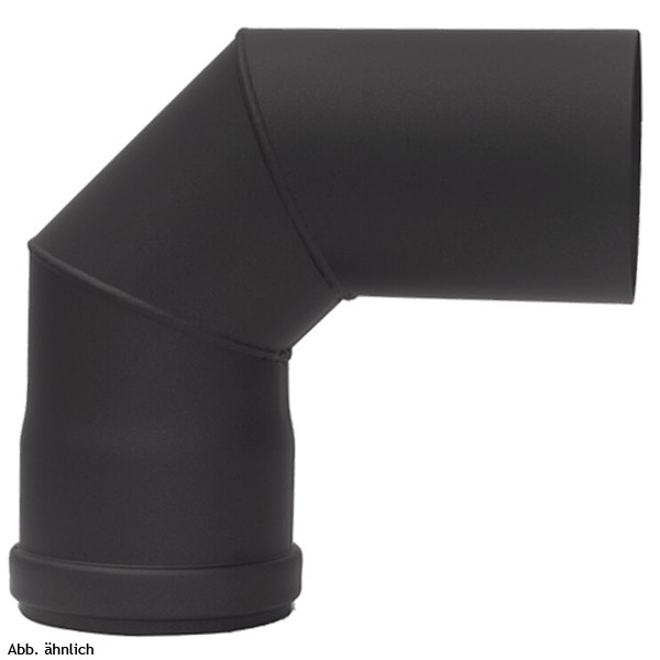 Rocky Dreiteiliger Rauchrohrbogen 90°, DM80, Farbe: Schwarz