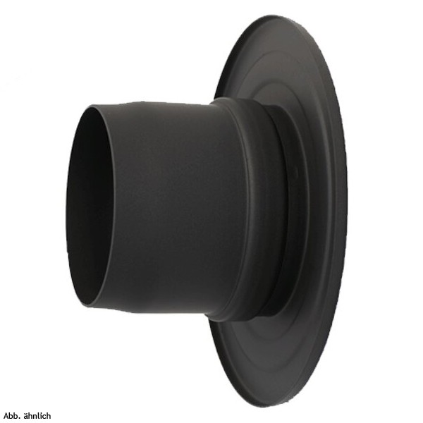 Rocky Rosette mit integrierter Mauermuffe, DM80, Farbe: Schwarz