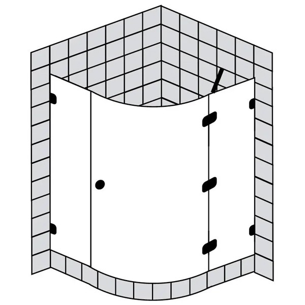 Sprinz BS-Dusche Rahmenlos, Viertelkreis 1000x1000x2000 kristall hell / chrom/silber hochglanz,