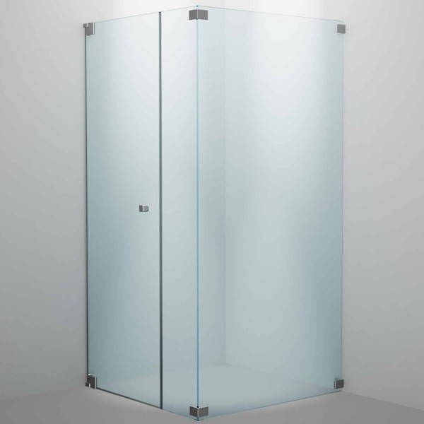 SPRINZ Rocky-Line O Duschabtrennung 1000 x 1000 x 2000, Pendeltür oder Drehtür mit Festteil, eine Seitenwand, verschiedene Profilfarben, O17.0