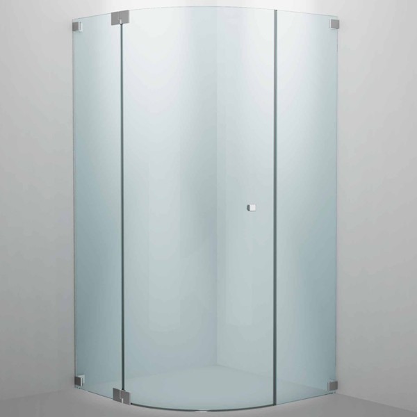 SPRINZ Rocky-Line O Duschabtrennung, Viertelkreisdusche, mit Drehtür und zwei Festteilen, für Wannenradius 500 mm, 1000 x 1000 x 2000, verschiedene Profilfarben, O15.2