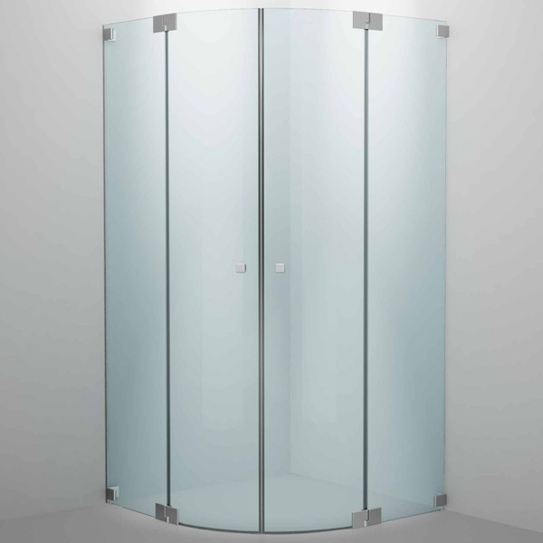 SPRINZ Rocky-Line O Duschabtrennung, Viertelkreisdusche, mit Pendeltüren und zwei Festteilen, für Wannenradius 520 - 530 mm, 1000 x 1000 x 2000, verschiedene Profilfarben, O25.4