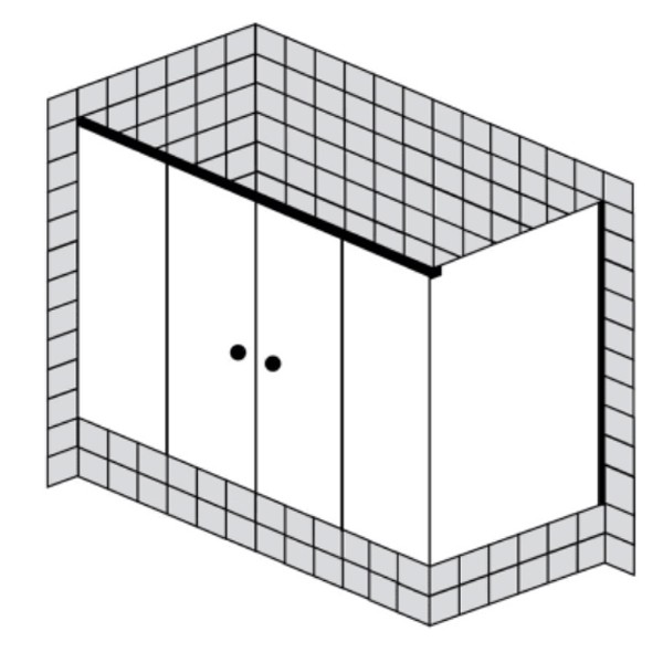 Sprinz Tansa Schiebetüren Badewannenabtrennung mit Festfeldern und Seitenwand ESG kristall hell, 2000x900x1500 mm schwarz matt TA491.1SM