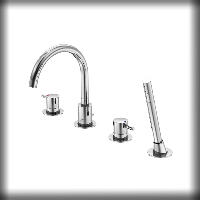 Steinberg Serie 100 4-Loch Wannenrand-Armatur, chrom
