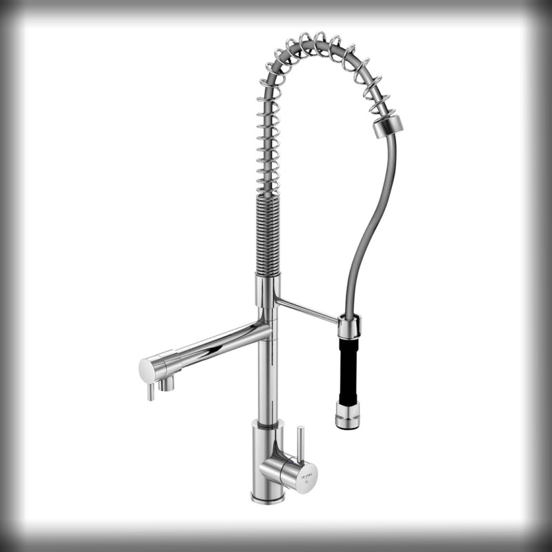 Steinberg Serie 100 Spültisch-Mischer mit Handbrause und schwenkbarem Auslauf, chrom