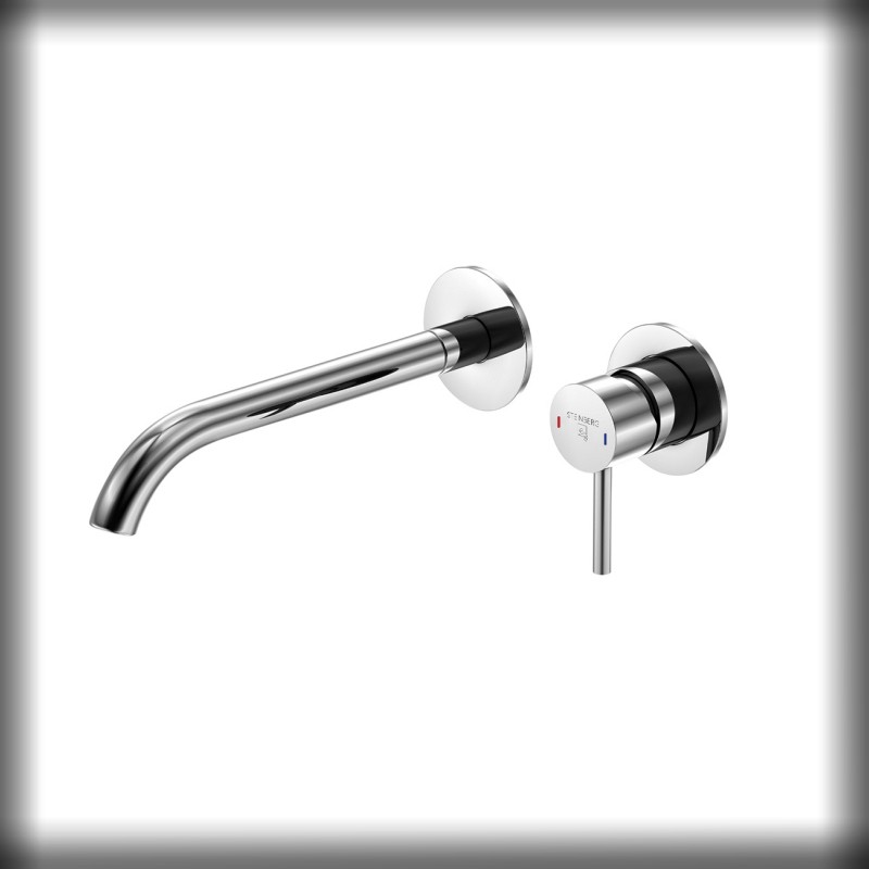Steinberg Serie 100  Waschtisch-Wand-Einhebelmischer, Fertigmontageset, Ausladung: 245 mm, chrom
