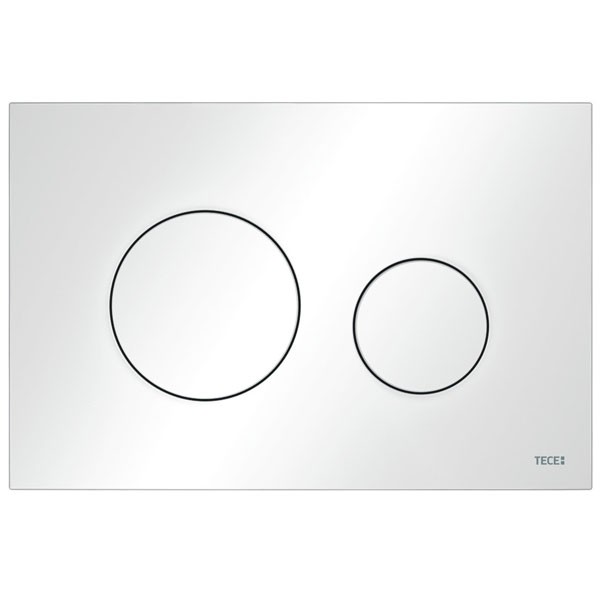 TECEloop WC-Betätigungsplatte Kunststoff für Zweimengentechnik, weiß matt