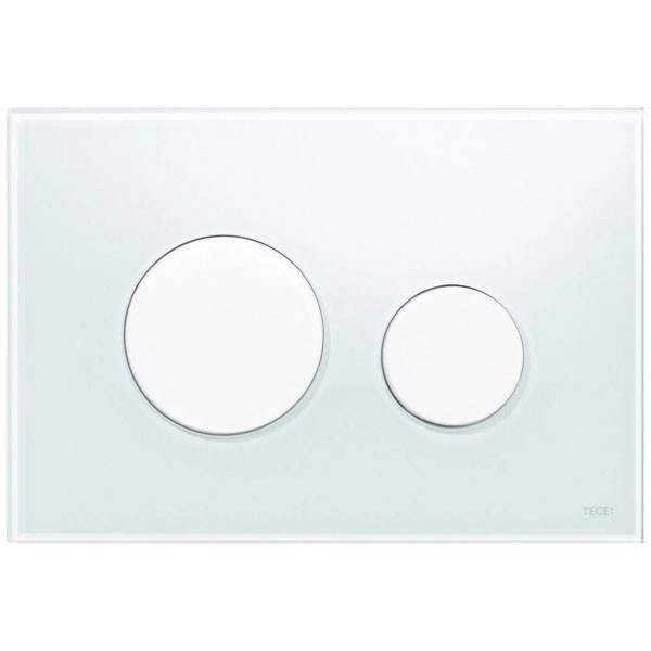 TECEloop WC-Betätigungsplatte Glas weiß Tasten weiß Zweimengentech.