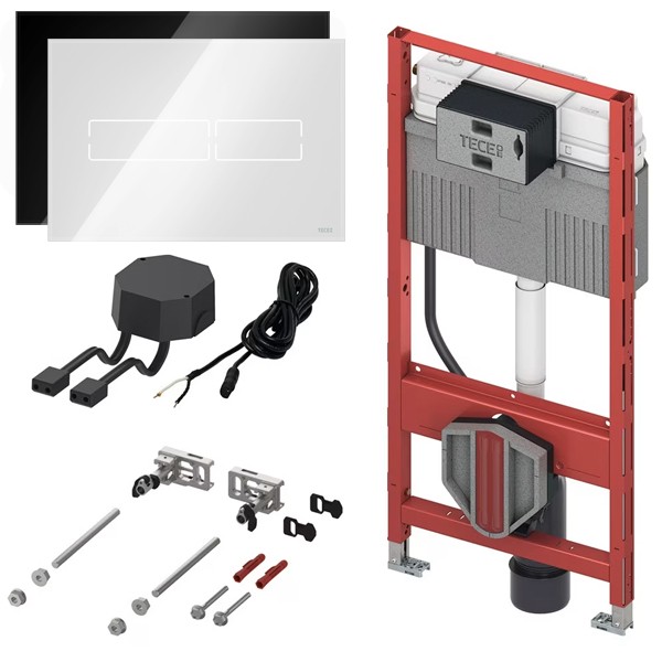 TECElux Mini WC-Betätigungsplatte mit elektronischer Auslösung, im Set mit WC-Modul,
