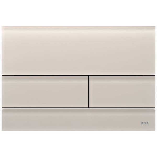 TECEsquare II WC-Betätigungsplatte Zweimengentechnik, Glas sandbeige sat.