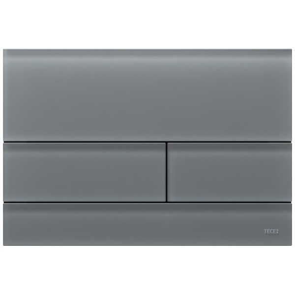 TECEsquare II WC-Betätigungsplatte Zweimengentechnik, Glas signalgr. sat.