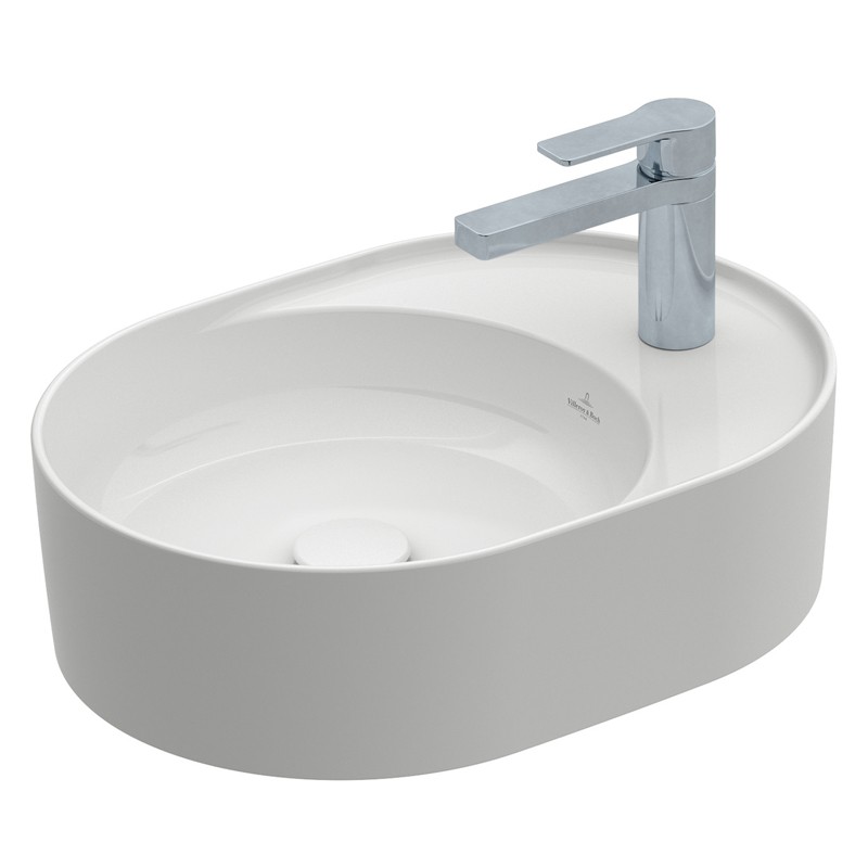 VB Aufsatzwaschbecken Collaro 4A1553 510x380mm Oval Weiß Alpin CeramicPlus