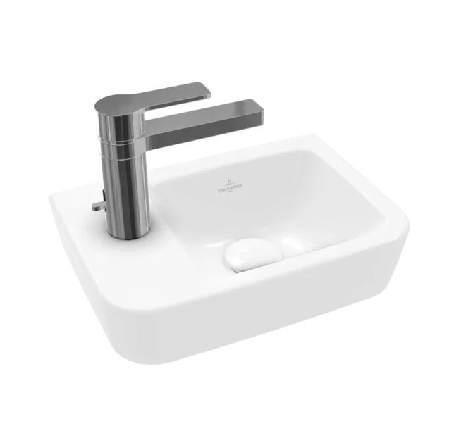 VB Handwaschbecken Compact O.novo 434237 360x250mm Eckig Weiß Alpin CeramicPlus