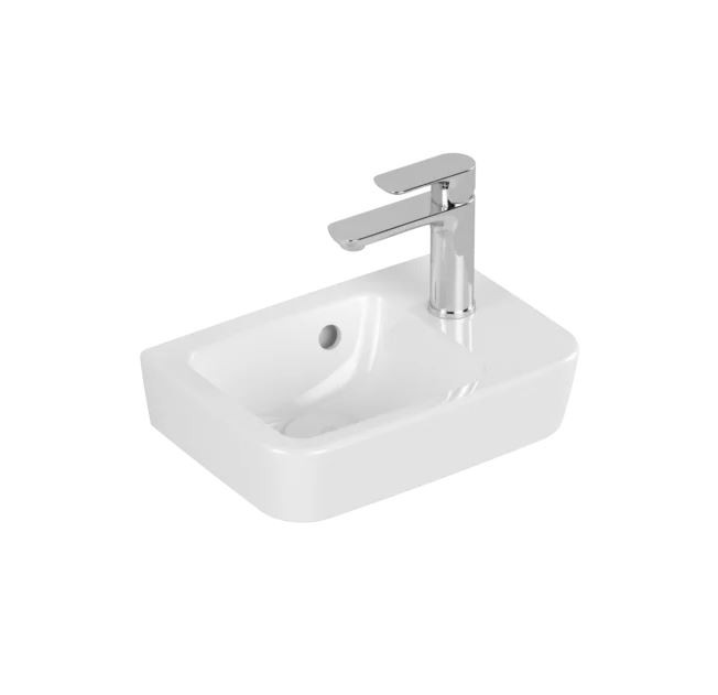 VB Handwaschbecken Compact O.novo 434336 360x250mm Eckig Weiß Alpin CeramicPlus