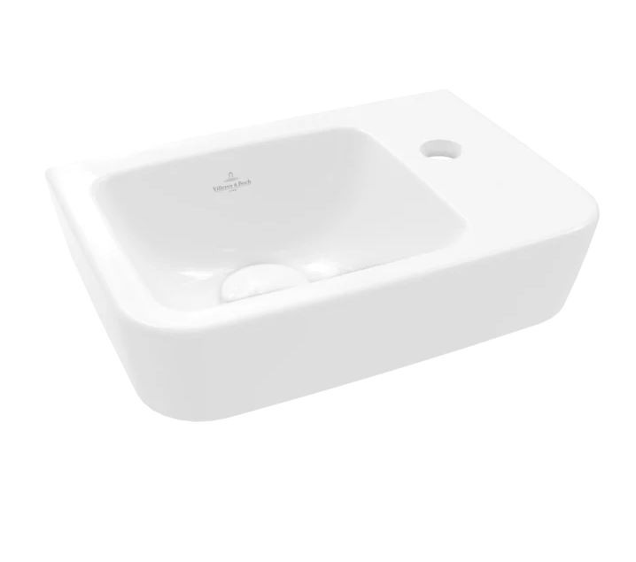 VB Handwaschbecken Compact O.novo 434337 360x250mm Eckig Weiß Alpin CeramicPlus