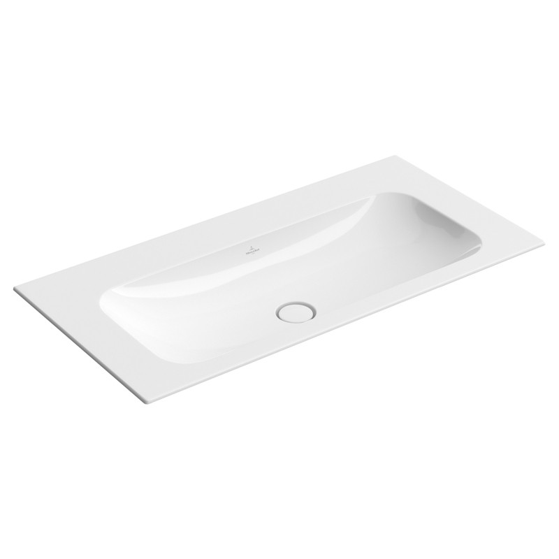 VB SWT Finion 4164 1000x500mm o Hahnloch o Überlauf Eckig Stone White CeramicPlus
