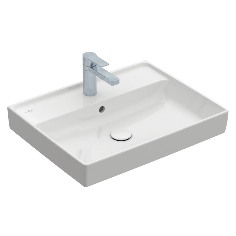 VB Waschbecken Collaro 4A3363 600x470mm Rechteck Stone White CeramicPlus